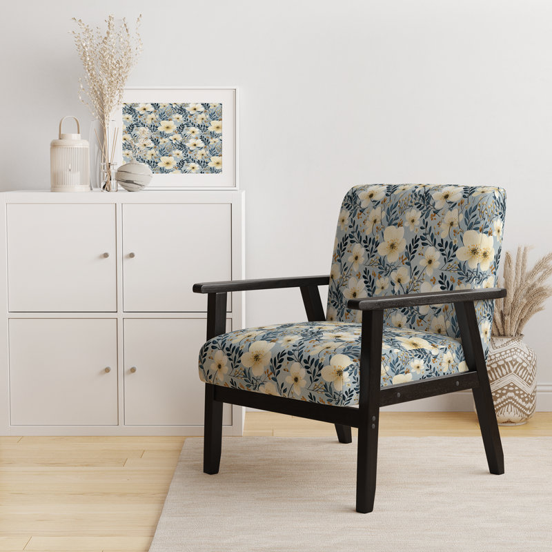 Chaise d'appoint rembourrée en velours Dreamy Garden Minimalist Flower I - Cottage