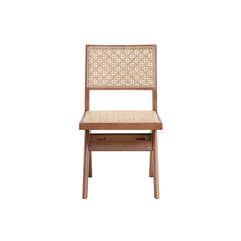 Ensemble de 2 chaises d'appoint en rotin et finition naturelle Velentina