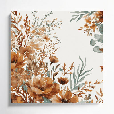 Watercolor Floral 60 White Canvas Wall Art