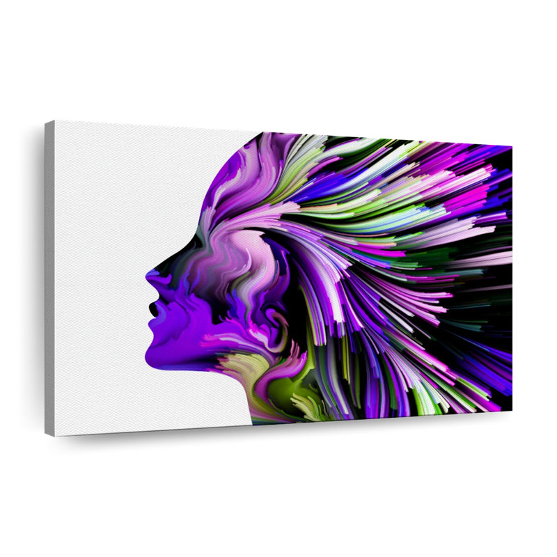 «People People Abstract Violet Profile Colors», reproduction sur toile, H 16 po x l 24 po x P 1,25 po