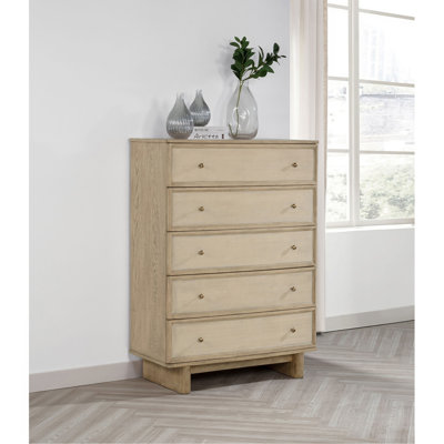 Beige Oak 5-drawer Bedroom Chest