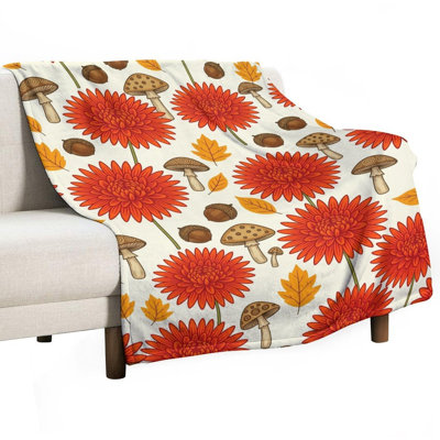 Jeté d'automne avec jeté en flanelle de luxe, couverture douce et chaude pour le canapé-lit du salon