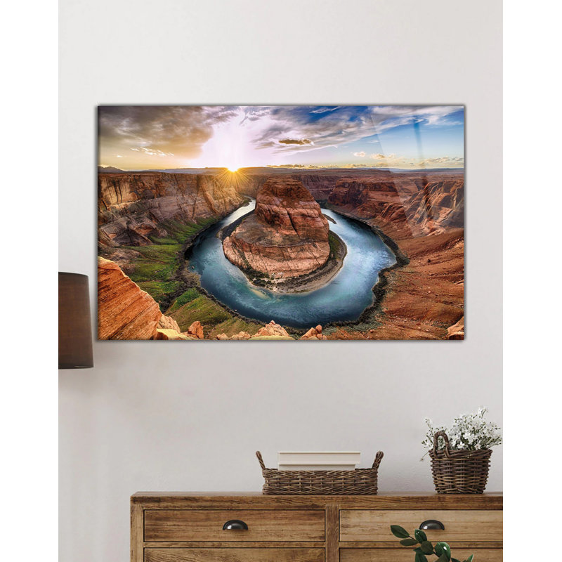 Superbe peinture décorative en verre trempé de 23,6 po x 35,4 po | 100% verre trempé, épaisseur: 0,16 pouce | Parfait pour la décoration intérieure, l'esthétique moderne et l'art mural élégant