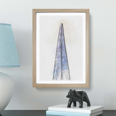 The Shard in London in Abstract - Framed Print