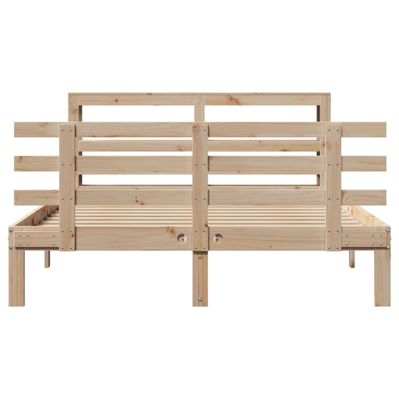 Bed Frame With Headboard Without Mattress, Natural, 146 x 214.5cm