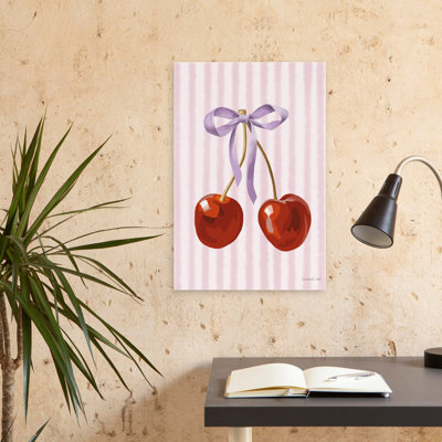 Charming Cherry - Contemporary Bow Cherries Couquet Art