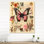 Illustration rétro d'une horloge murale papillon romantique I