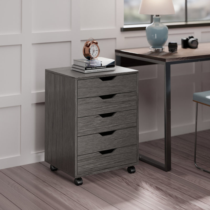 Comacho 5-drawer Mobile Cabinet, Charcoal
