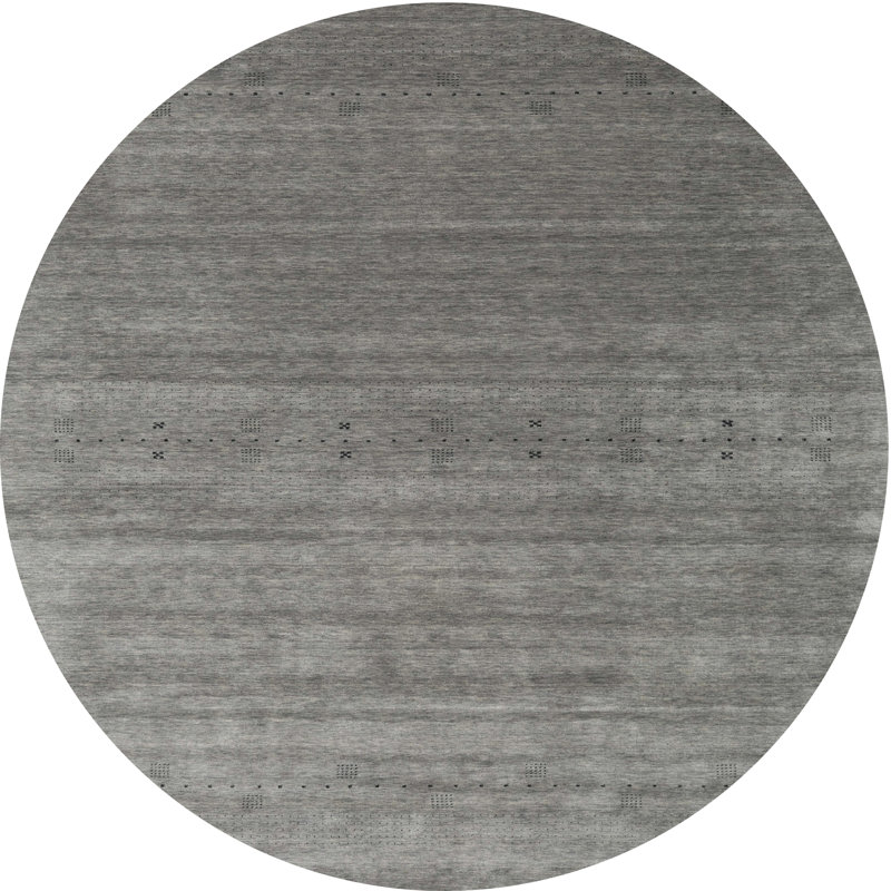 Tapis noir/gris, Rond 8 pi