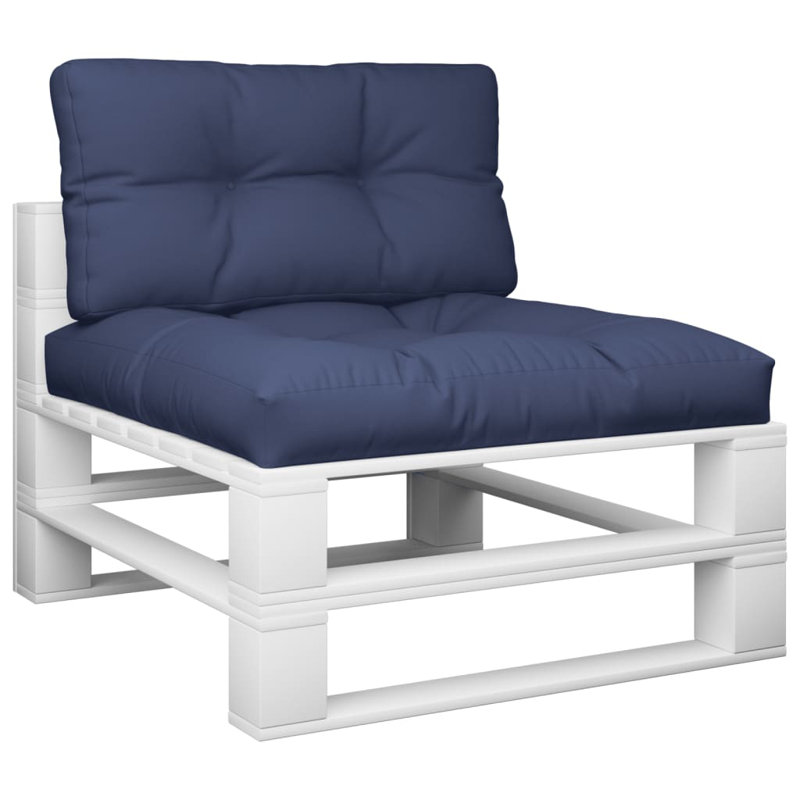 vidaXL Pallet Cushion Set Navy Blue 27.6"x15.7"x4.7" Fabric, Navy Blue, 27.6" H x 27.6" W x 4.7" D, 1