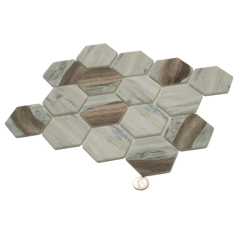 Aloha 2.8 in. x 2.8 in. Honeycomb Matte Tile, Wood