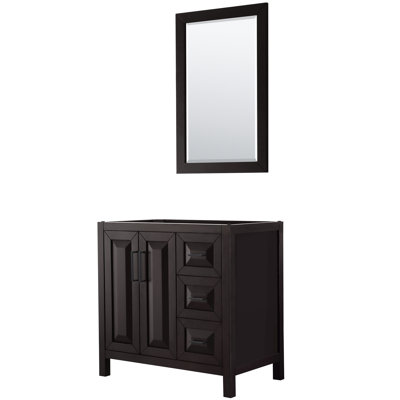 Base de meuble-lavabo simple pour salle de bain 35" avec miroir seulement Daria