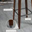 Tabourets de bar à hauteur de bar, tabourets de bar pivotants en cuir PU avec repose-pieds et dossier capitonné, ensemble de 2, noir