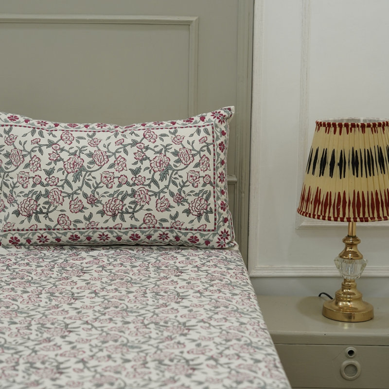 Ensemble de draps en coton Fab Fabine - drap de lit fait à la main avec housses de coussin assorties - literie de qualité supérieure, Mrignyani,