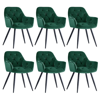 Nolen Upholstered Velvet Dining Chair with Arm