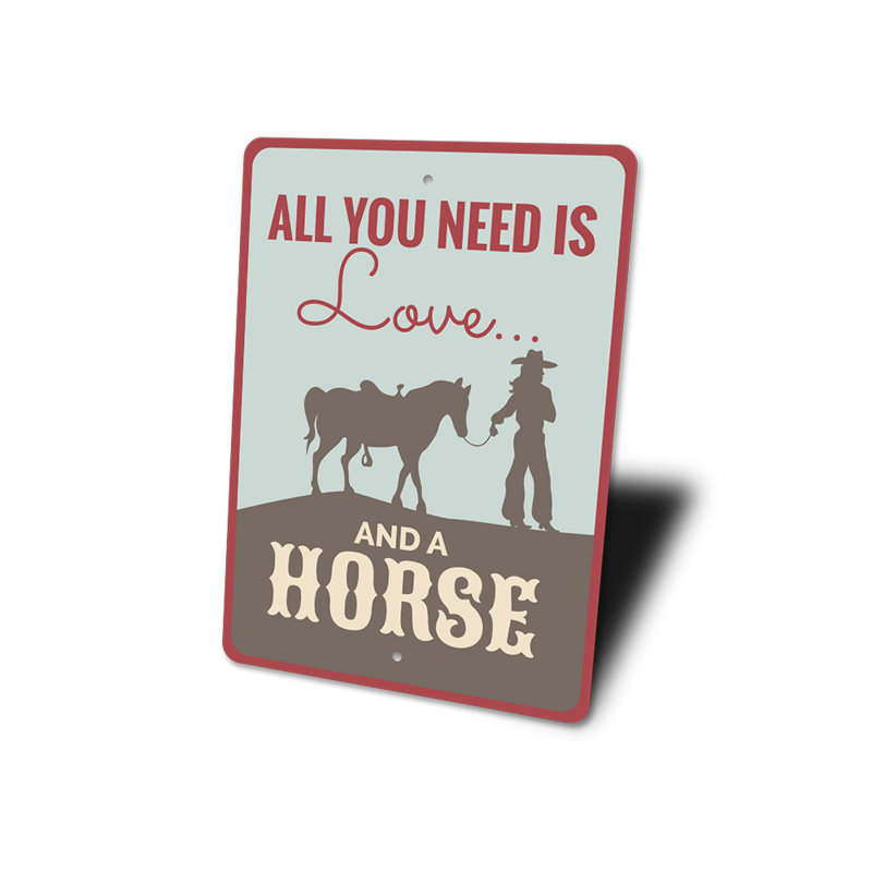 Plaque en aluminium avec citation de cheval, H 18 po x l 12 po x P 0,06 po