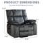 Fauteuil inclinable de massage de 38,98 po de largeur avec siège chauffant, porte-gobelets et support pour téléphone (ensemble de 2)-1524923825