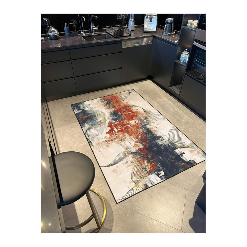 Tapis décoratif lavable à la machine, Carré 3 pi 3 po 