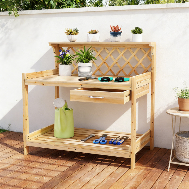 Manufactured Wood Potting Bench, Natural