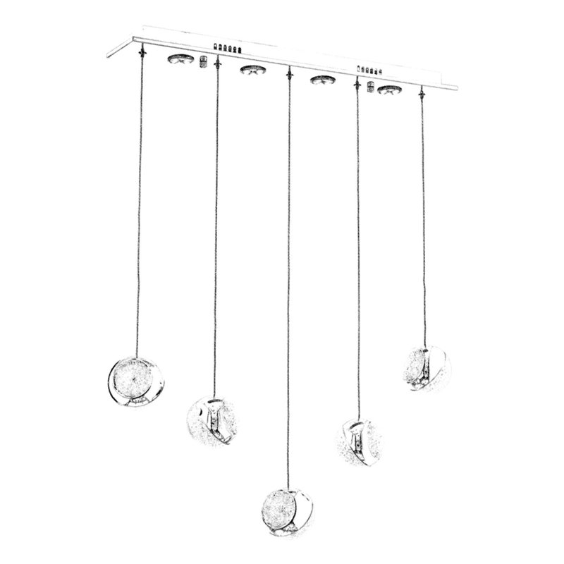 Luminaire suspendu à DEL 5 lumières pour îlot de cuisine