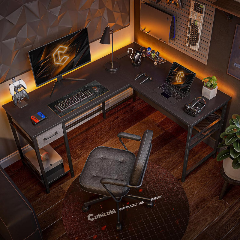 Bureau en L 58,2 po Delevan, Noir