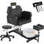 Fauteuil de pédicure inclinable avec tabouret, repose-pieds et repose-pieds de massage-327248668