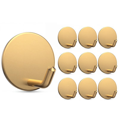 10-Pack Self-Adhesive Wreath Hooks, 1.8 in Stainless Steel Heavy-Duty Door Hangers for Holiday Decor and Home