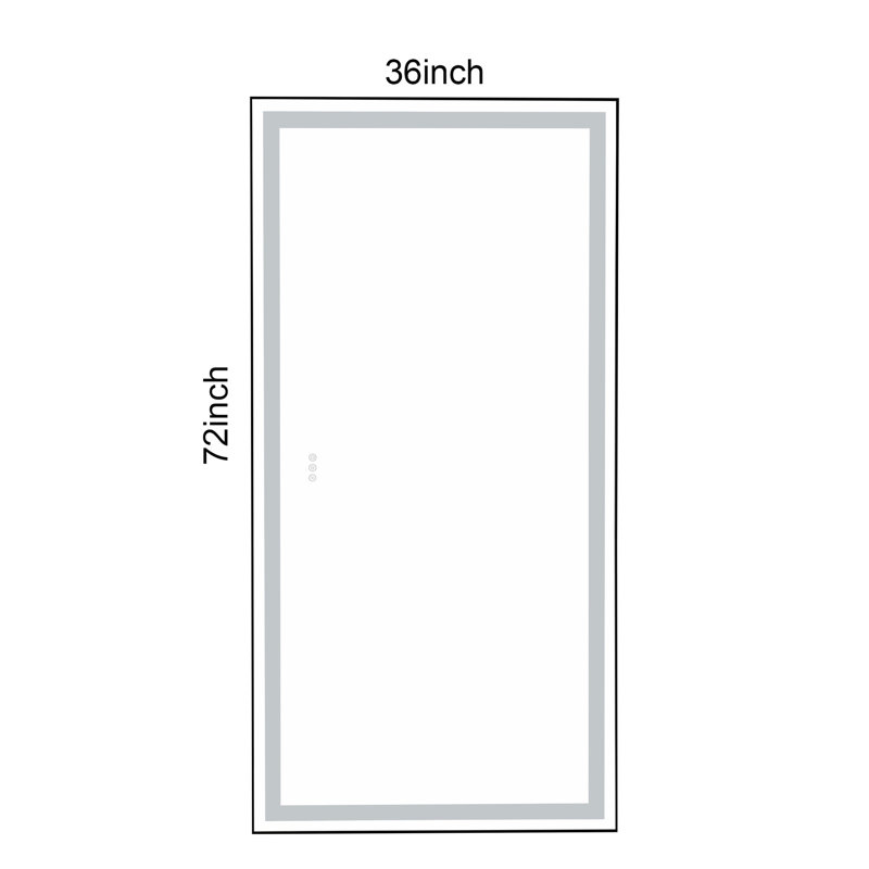 Metal Flat Wall Mirror, 72" x 36"