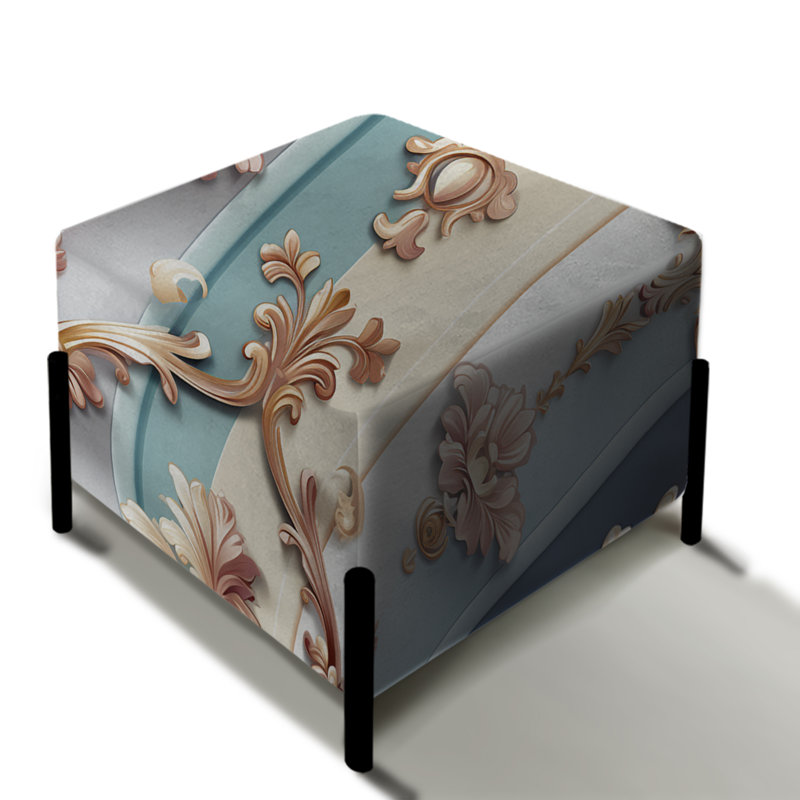Motif à rayures Royal Embrace - repose-pieds carré rayé