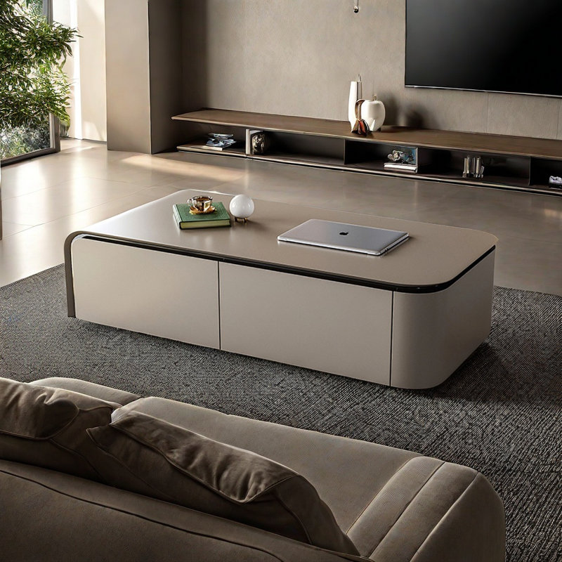 High-end light luxury electric coffee table, 15.7" H x 55.1" L x 27.6" W