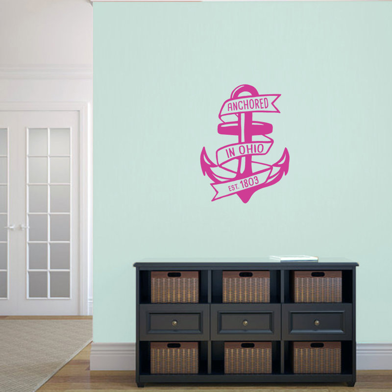 Nautical & Beach Non-Wall Damaging Wall Decal, Hot Pink
