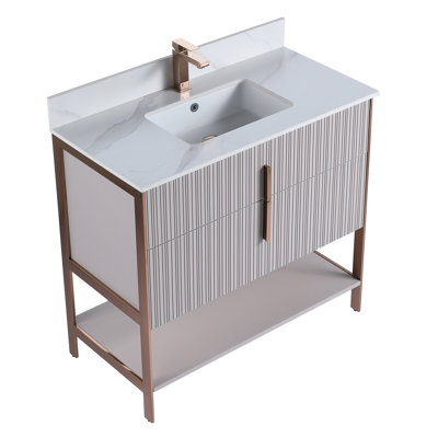 Meuble-lavabo moderne avec plateau en pierre Serenity