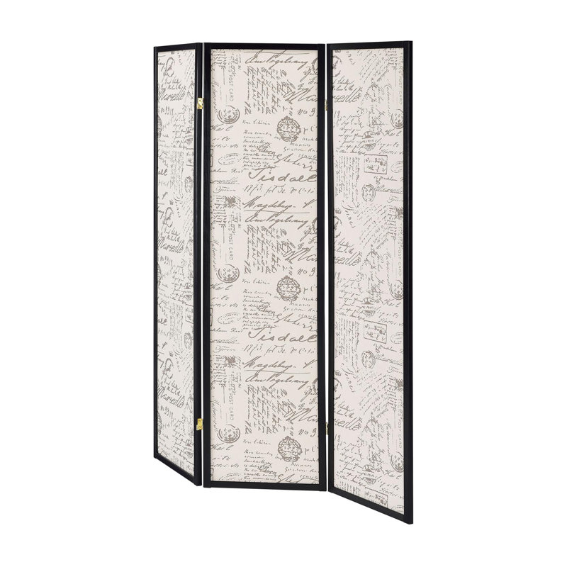 Acton - Paravent pliant en bois massif, H 70,25 po x l 52 po x P 0,75 po, Gris
