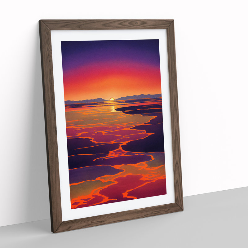 Unique Sunset - Framed Print, 34cm H x 25cm W x 2cm D, Walnut Framed