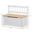 Klement Harriet Bee 2 In 1 Wooden Toy Box Kids Seat Bench Organiser 60 x 30 x 50cm White