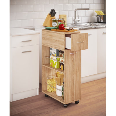 Quindarius Wood Kitchen Cart