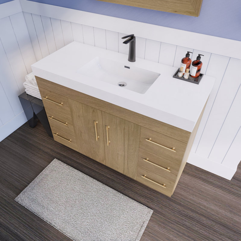 Ensemble de meuble-lavabo simple 48 po Spring, Chêne blanc