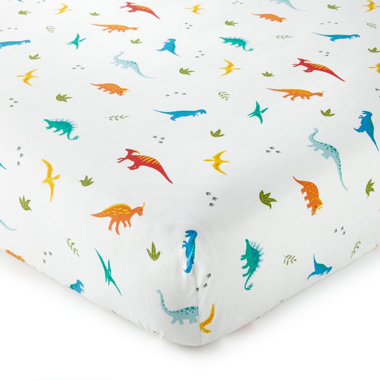 Blue/Red/White Animals 100% Cotton - Piece Standard Crib Fitted Sheet