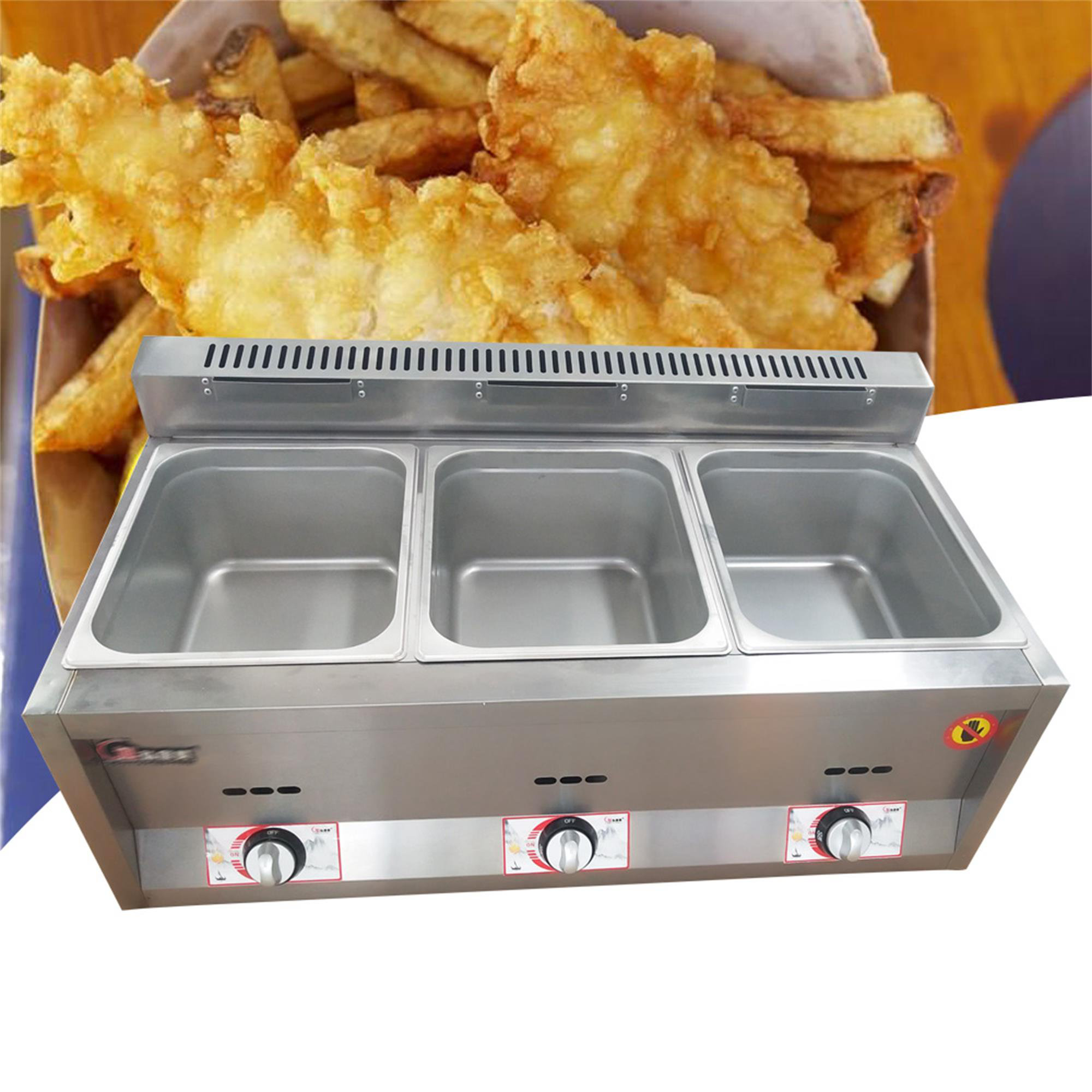 VEVOR Commercial Electric Food Warmer 3-Pot Steam Table Food