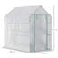 6 X 4 X 6ft Walk-in Greenhouse With 2-tier Shelving, Roll-up Zip Door, Pe Cover Garden Grow House For Plants Vegetables, White
