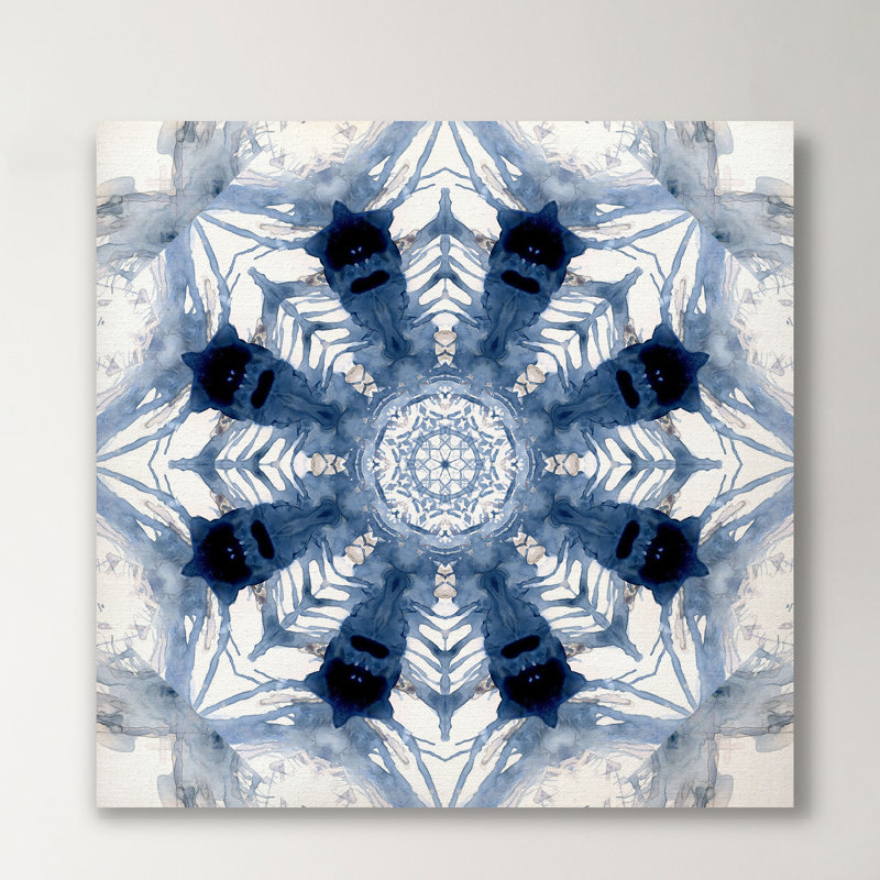 «Indigo Kaleidoscope III», impression sur toile tendue, H 10 po x l 10 po x P 1,5 po