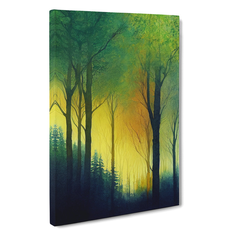 Watercolour Forest No.1 - Wrapped Canvas Painting, 50cm H x 35cm W x 3cm D