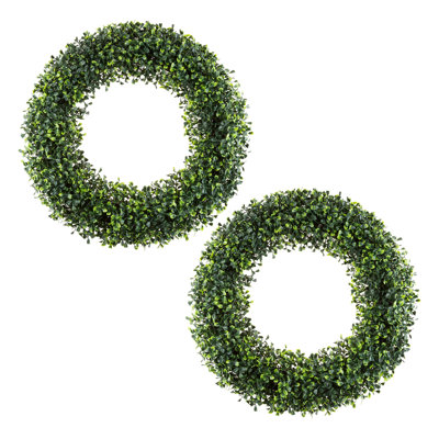 Gracie Oaks 19.5" Boxwood Wreath (Set of 2)