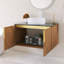 Meuble-lavabo mural simple 30 po en espresso avec comptoir en pierre frittée noire