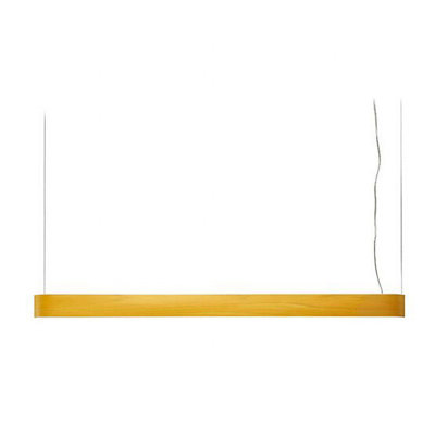 Luminaire suspendu I-Club - Long Slim - DEL DIMTRIAC - Finition nickel mat - Diffuseur en satin mat - Abat-jour jaune