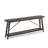 Console canapé, plateau rectangulaire gris, structure en métal noir, 71 pouces