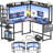 Bianco L-Shaped Desk with Hutch & Power Outlet, Gaming Desk Corner Computer Desk with Led Lights-162979161