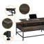 Ensemble de 2 tables basses et tables de bout à plateau relevable brun