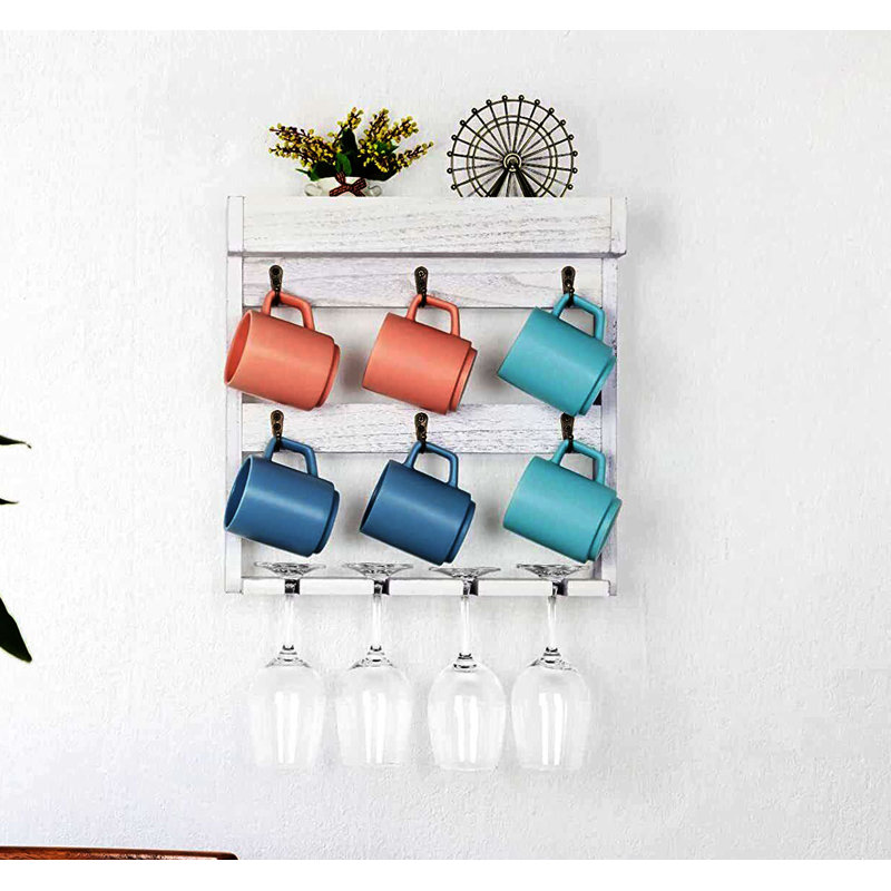 Porte-tasses mural avec paniers muraux