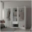 White 6-Door Wardrobe With Shelf And Drawer